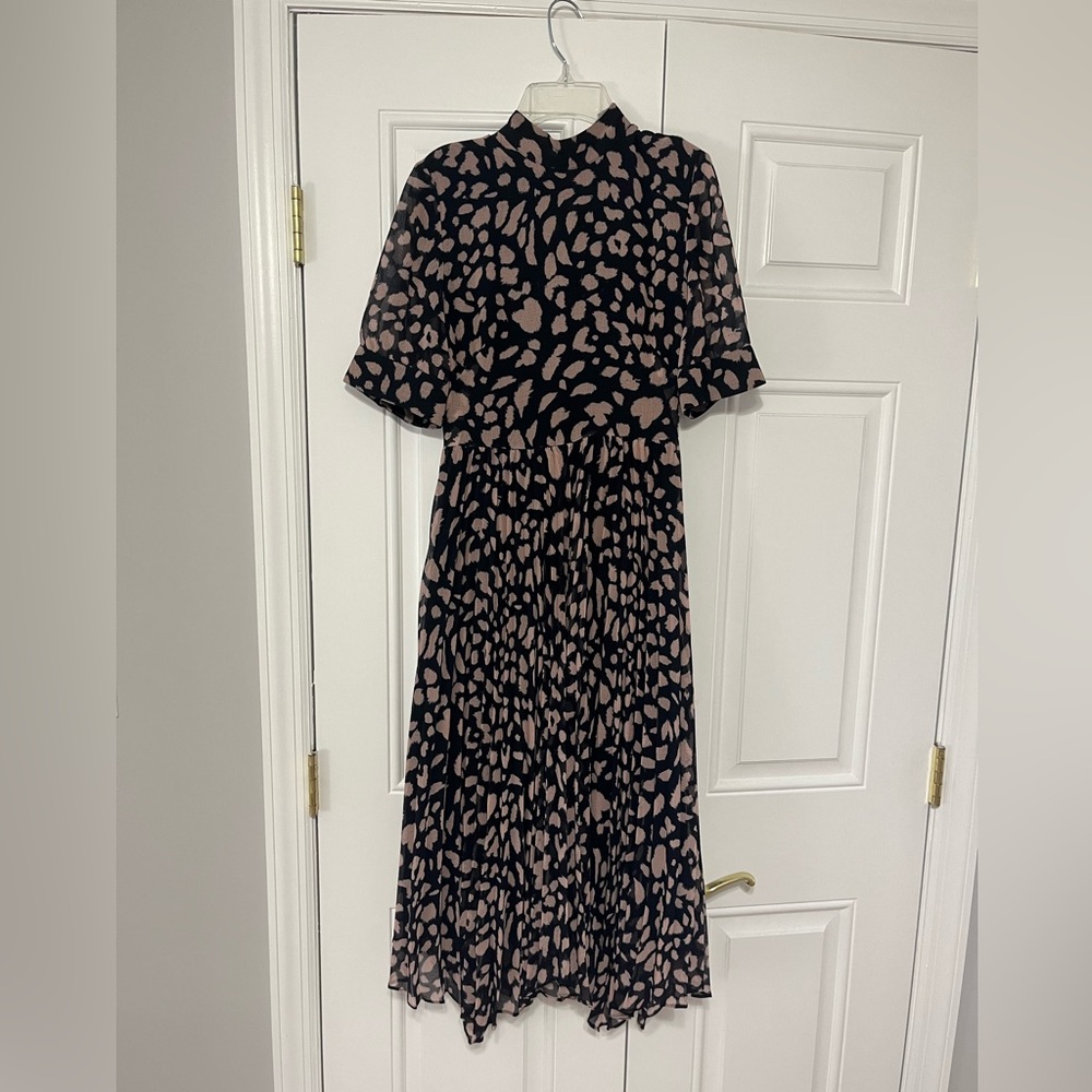 Whistles Brushed Cheetah Pleated Dress - Picture 3 of 6